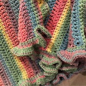 Colorful Striped Crochet Blanket